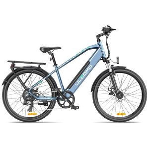 Bicicleta electrica Ulzomo Metro 26 E-bike, 250W, 36V 17Ah, autonomie 100km, viteza maxima 25km/h, Blue, 26'' – ofertă, preț și specificații
