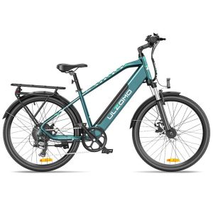 Bicicleta electrica Ulzomo Metro 26 E-bike, 250W, 36V 17Ah, autonomie 100km, viteza maxima 25km/h, Green, 26'' – ofertă, preț și specificații
