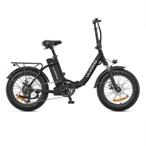 Bicicleta electrica pliabila Ulzomo Dolphin 20 E-bike, 250W, 36V 13Ah, autonomie 89km, viteza maxima 25km/h, Black, 20''