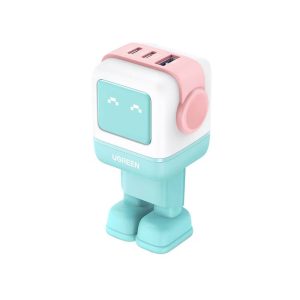 Incarcator rapid retea robot UGREEN Nexode RG 65W 3-Port GaN Fast Charger EU, 2 x USB-C + 1 X USB-A, Turcoaz – ofertă, preț și specificații