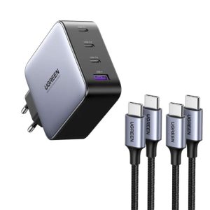 Incarcator rapid retea UGREEN Nexode S 100W 4-Port GaN Fast Charger EU, 3x USB-C, 1x USB-A, Negru/Gri – ofertă, preț și specificații