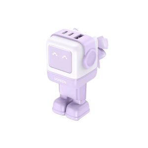 Incarcator rapid retea robot UGREEN Nexode RG 65W 3-Port GaN Fast Charger EU, 2 x USB-C + 1 X USB-A, Lila – ofertă, preț și specificații